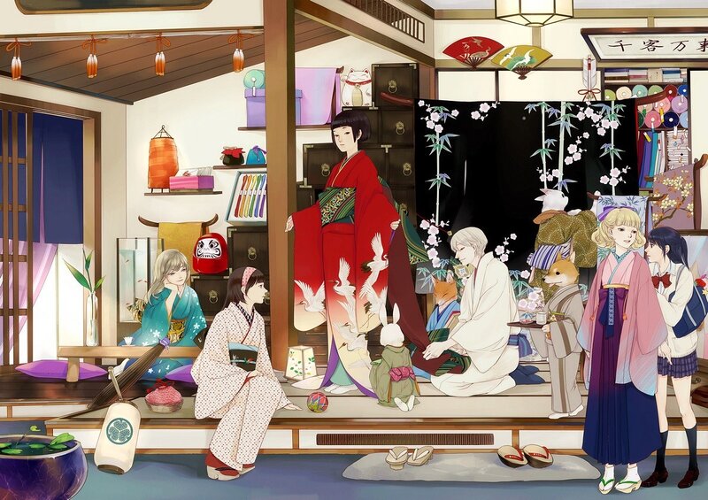 Traditional Japanese shop scene