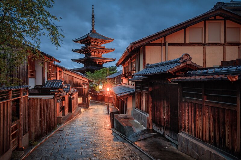 Traditional Japanese Street — Blue
