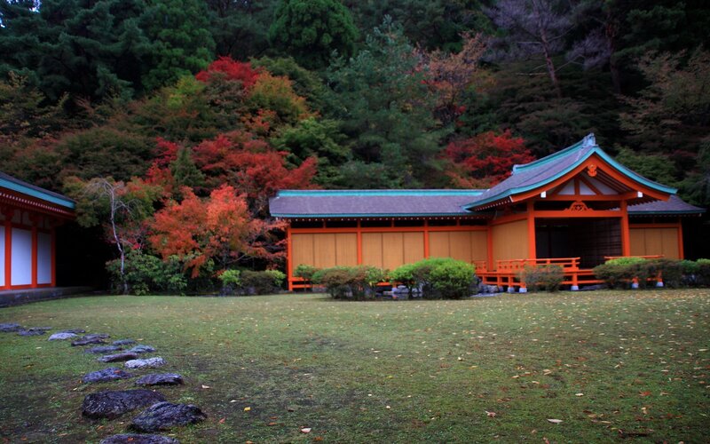 traditional japanese temple in autumn