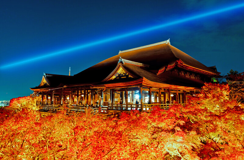 Traditional Japanese Temple — Red, Dramatic