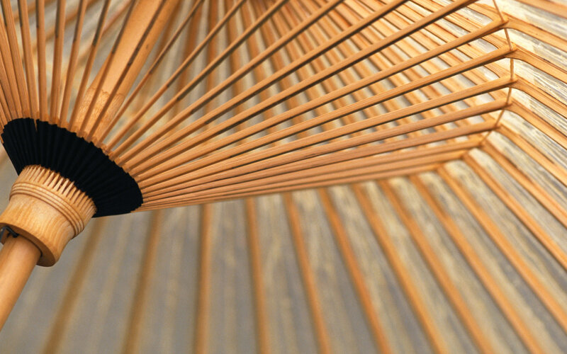 Traditional Japanese umbrella interior