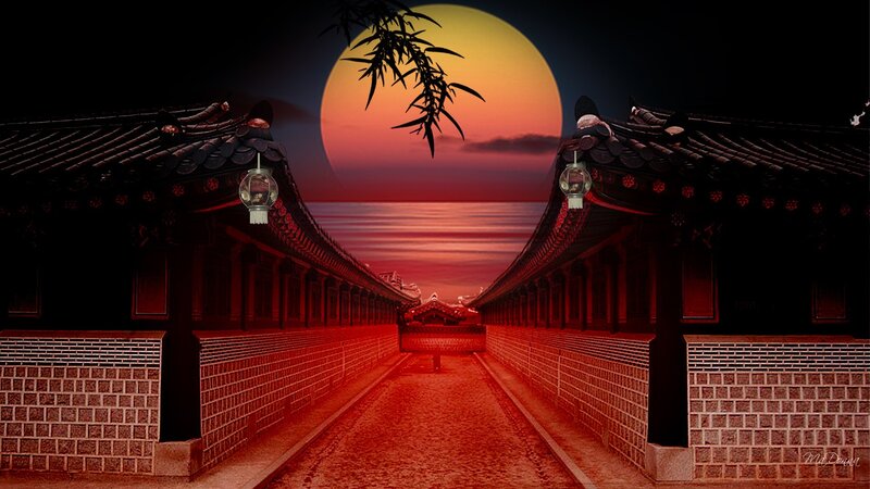 Traditional Korean Corridor — Red