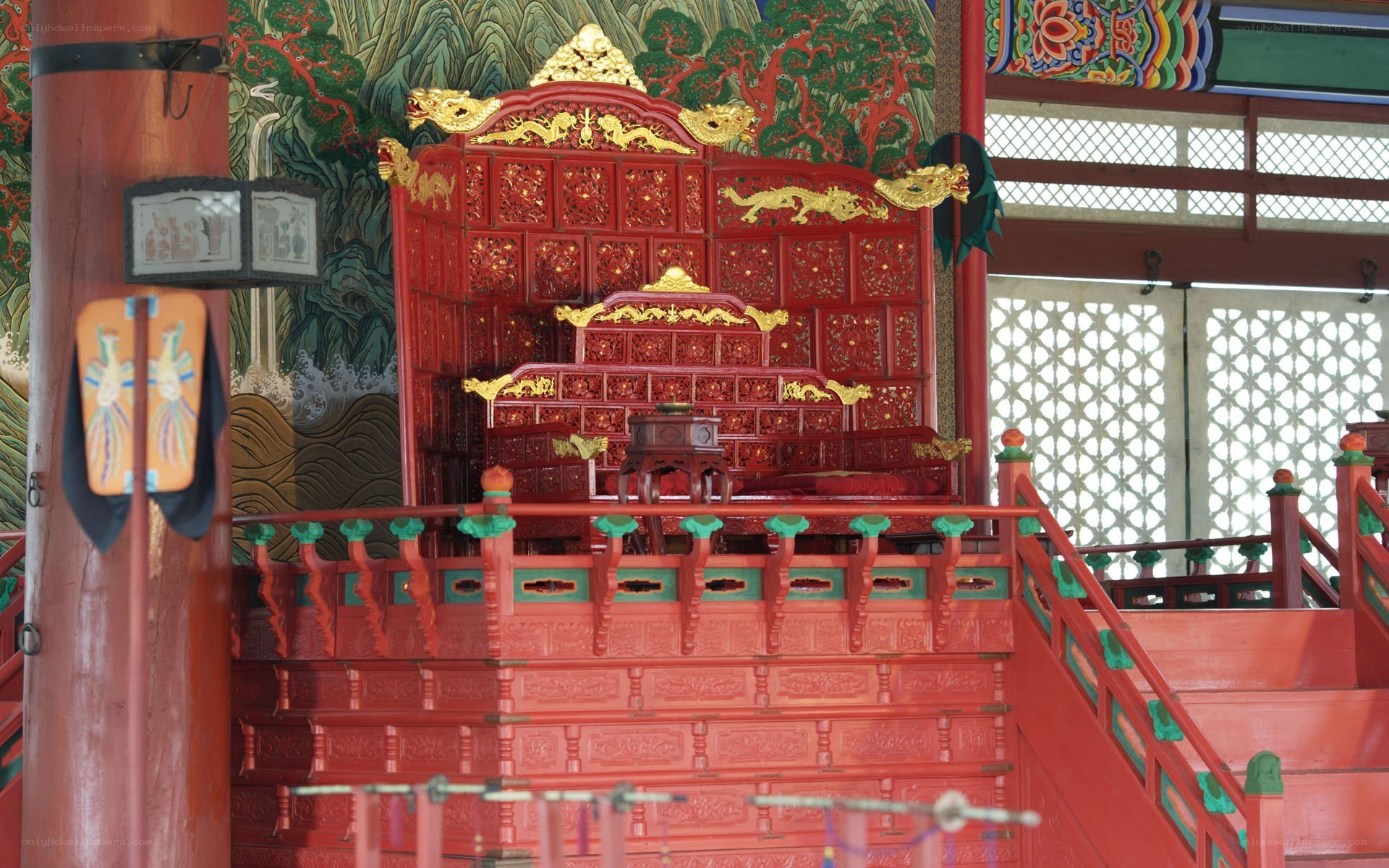 Traditional Korean throne room