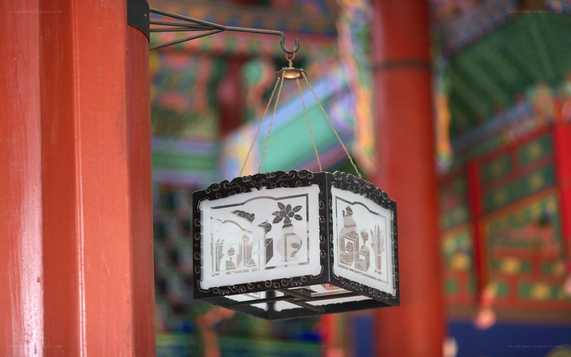 Traditional lantern in a temple