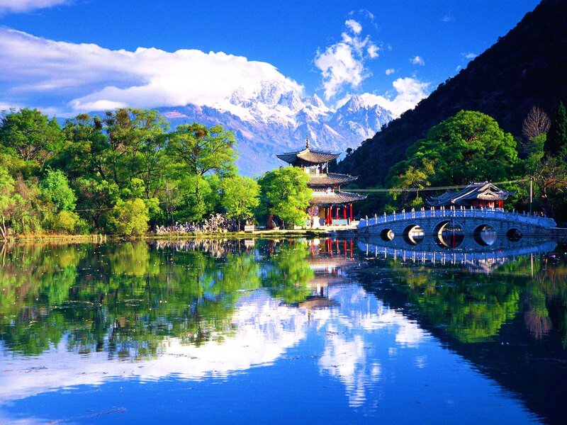 Traditional Pagoda by Lake