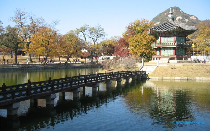 Traditional Pavilion by Lake — Green, Serene