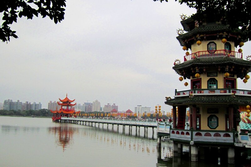 Traditional Pavilion on Lake — Green, Serene