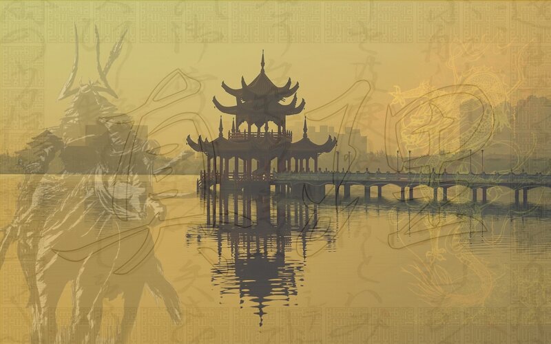 Traditional Pavilion on Water