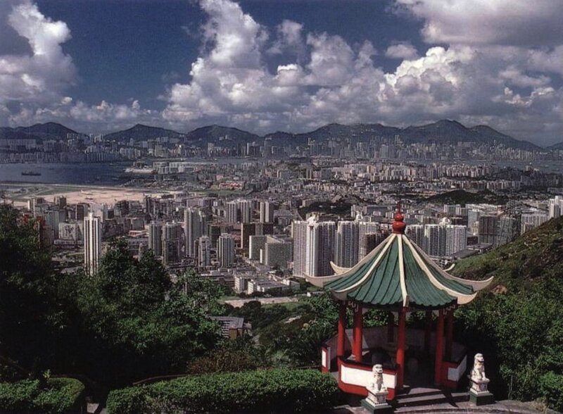 Traditional Pavilion Overlooking City