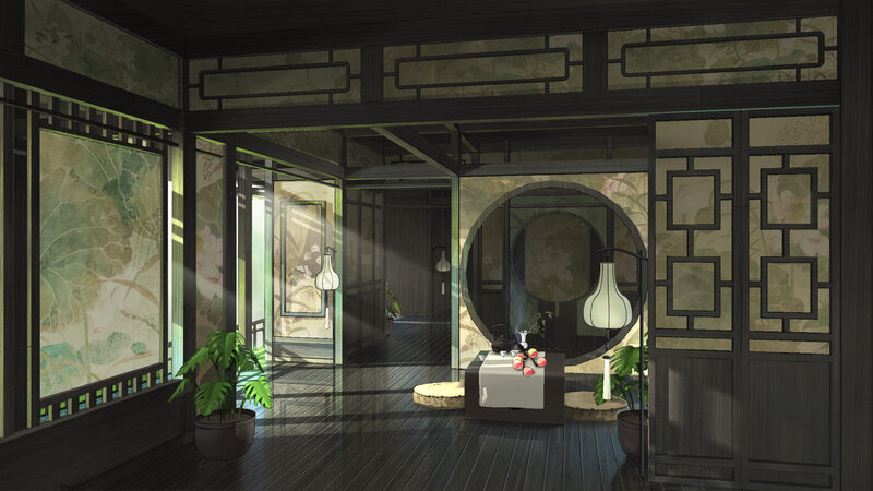 Traditional Room Interior — Brown
