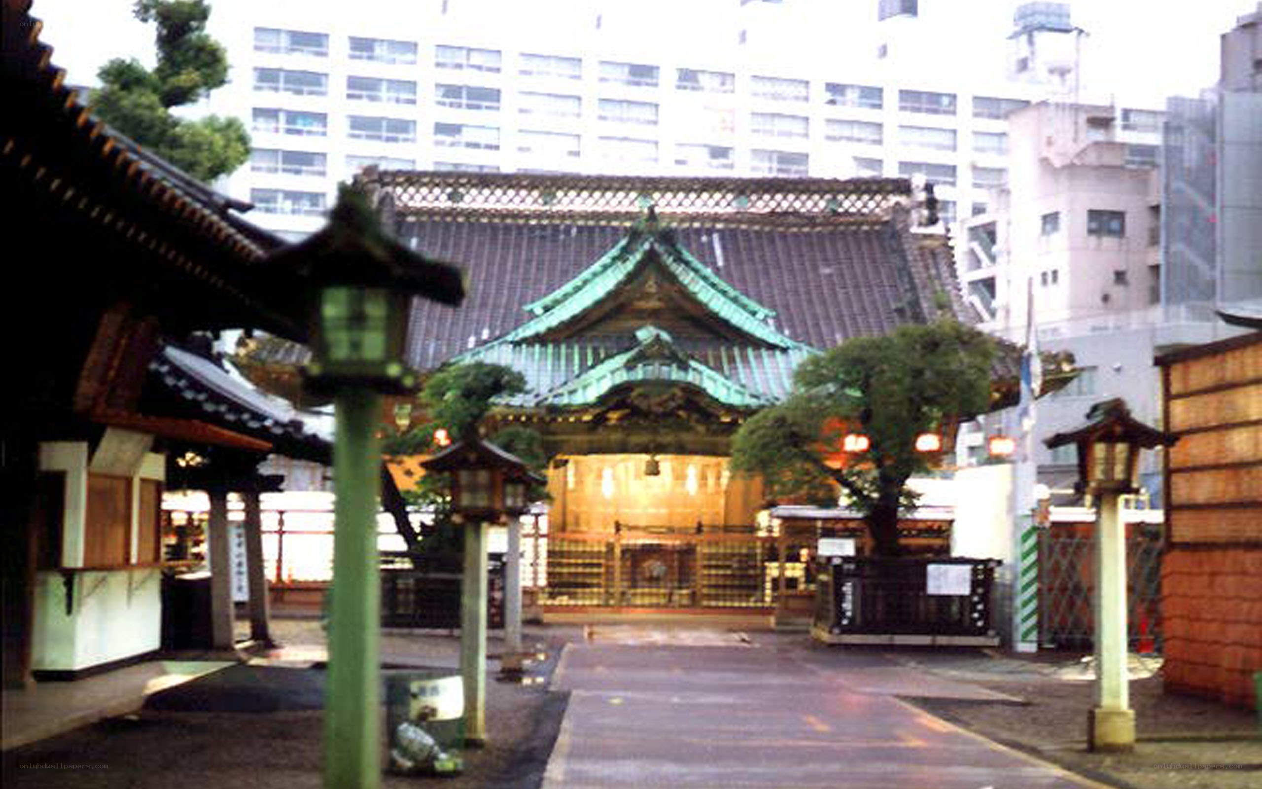 traditional shrine in urban setting