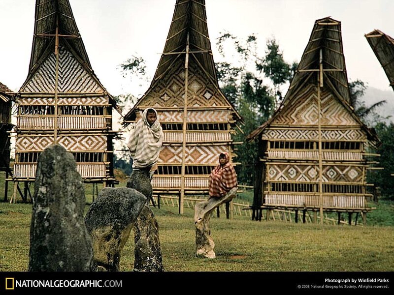 Traditional stilt houses in Indonesia