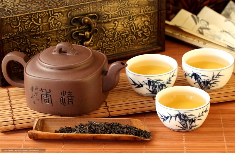 Traditional tea ceremony setup