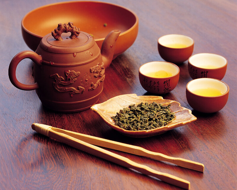 Traditional tea ceremony setup
