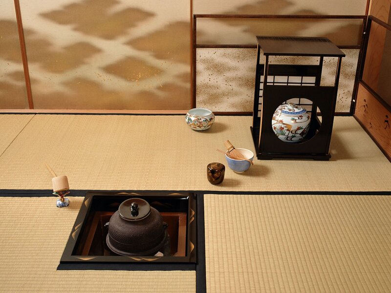 Traditional Tea Ceremony Setup — Beige, Serene, Photograph