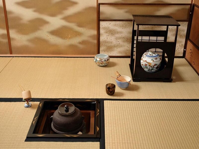 Traditional Tea Ceremony Setup — Beige
