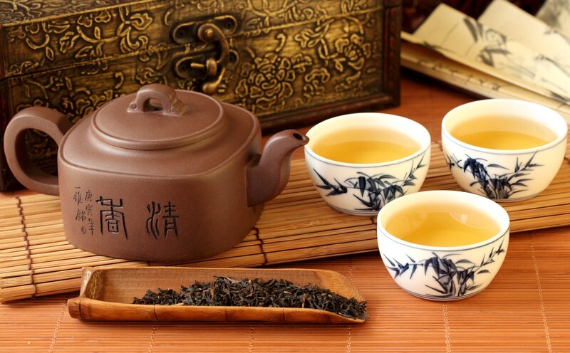 Traditional tea ceremony setup