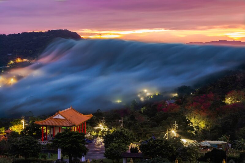 Traditional Temple at Dusk
