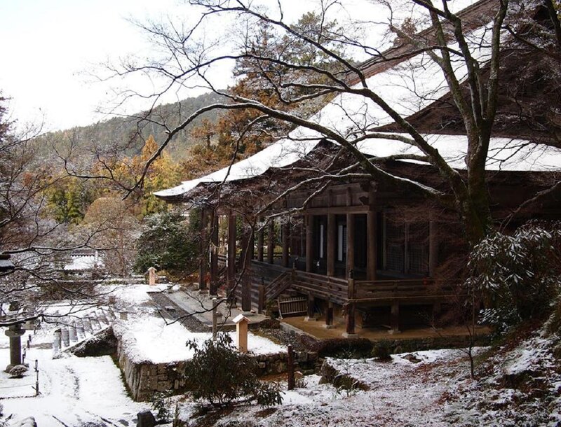 Traditional Temple in Snow