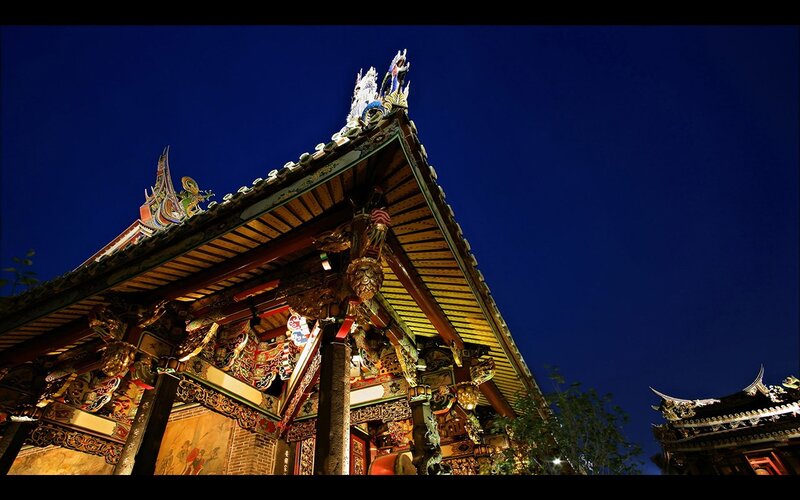 Traditional Temple Roof — Blue