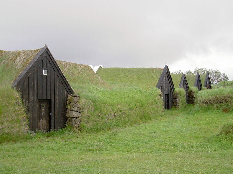 Traditional turf houses in Iceland