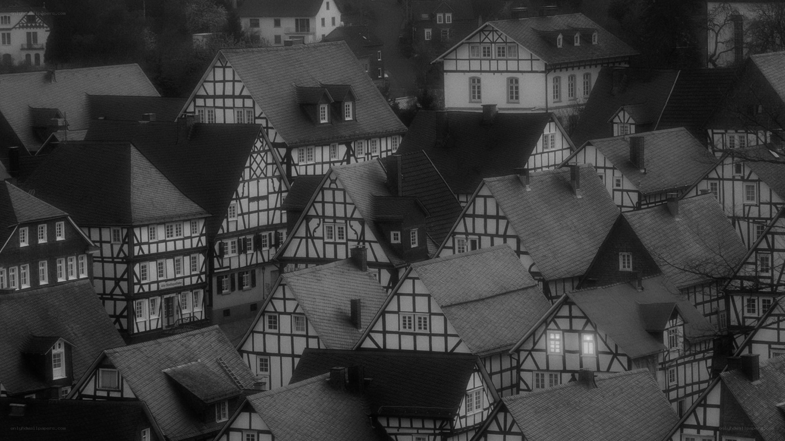 traditional village rooftops