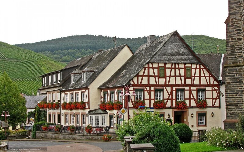 traditional village with half-timbered houses
