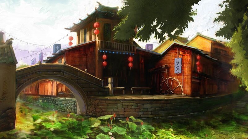 Traditional Water Village — Green