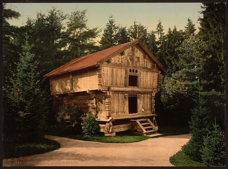 Traditional wooden house in forest