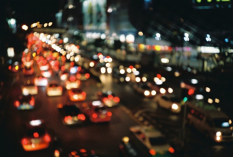 Traffic at Night — Black, Busy