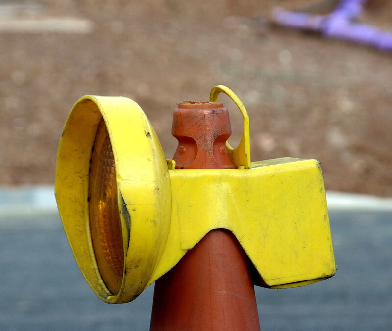 traffic cone with light