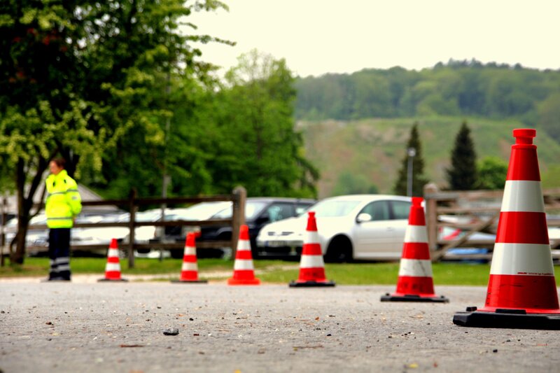 Traffic Cones on Pavement