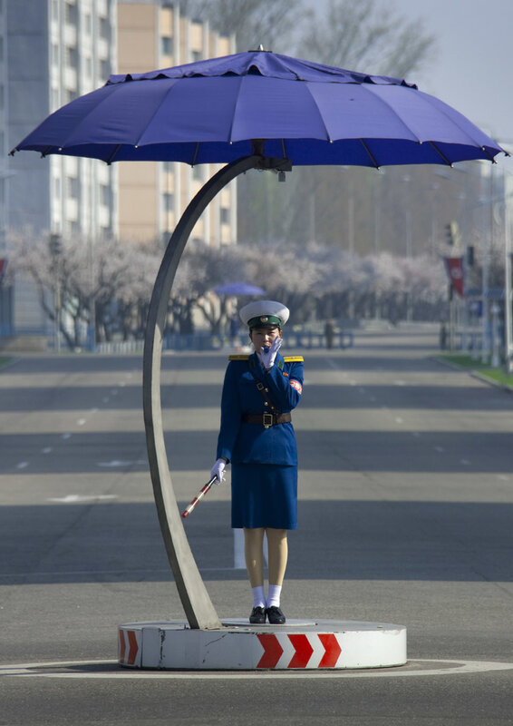 Traffic guard under umbrella