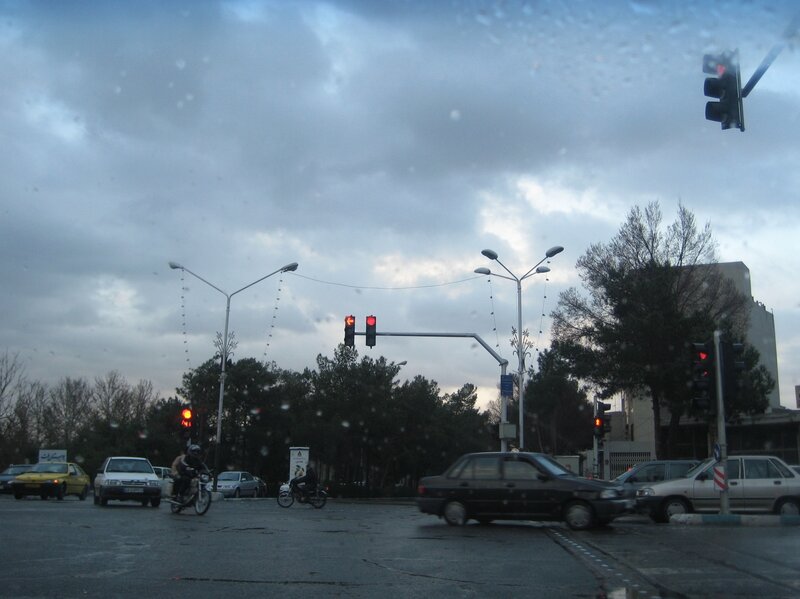 Traffic Intersection in Rain
