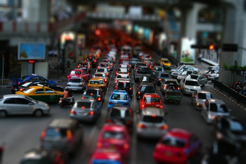 Traffic jam in city