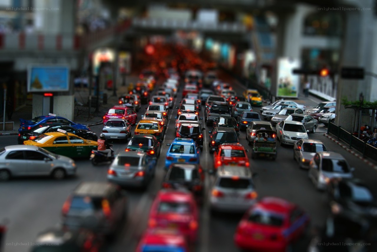 Traffic jam in city