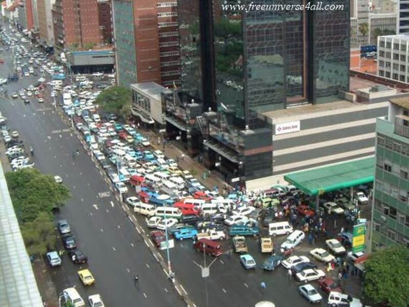 Traffic Jam in City — Gray