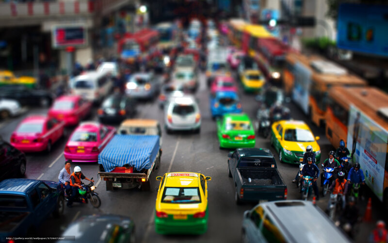 Traffic Jam in City — Yellow, Busy
