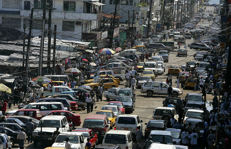 Traffic Jam in City — Yellow