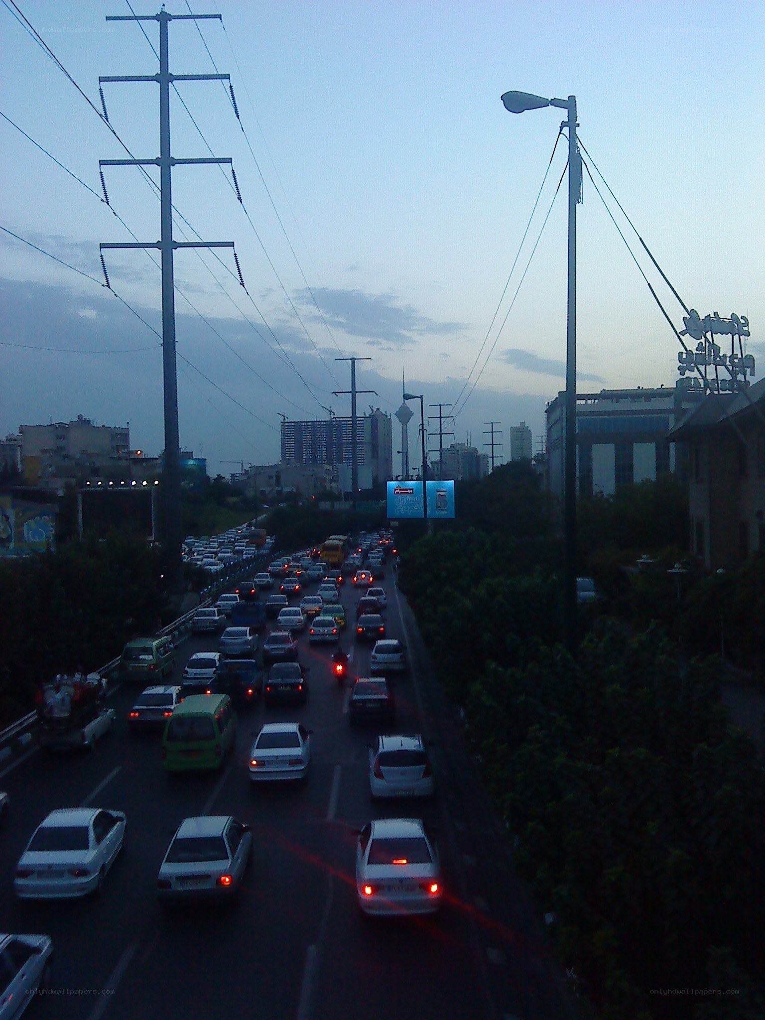 Traffic jam on a highway