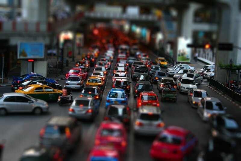 Traffic Jam on City Street