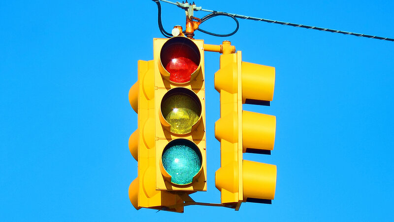 Traffic Light Against Blue Sky — Clear