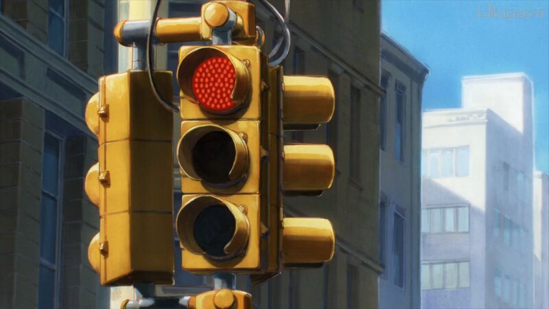 Traffic Light on Pole — Yellow