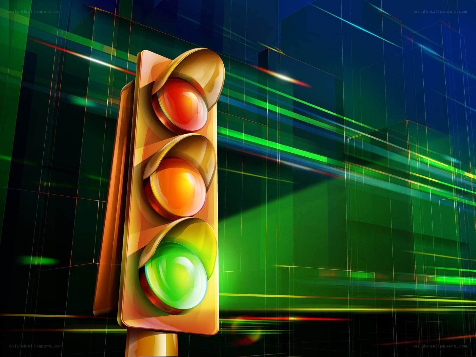 traffic light with glowing lights