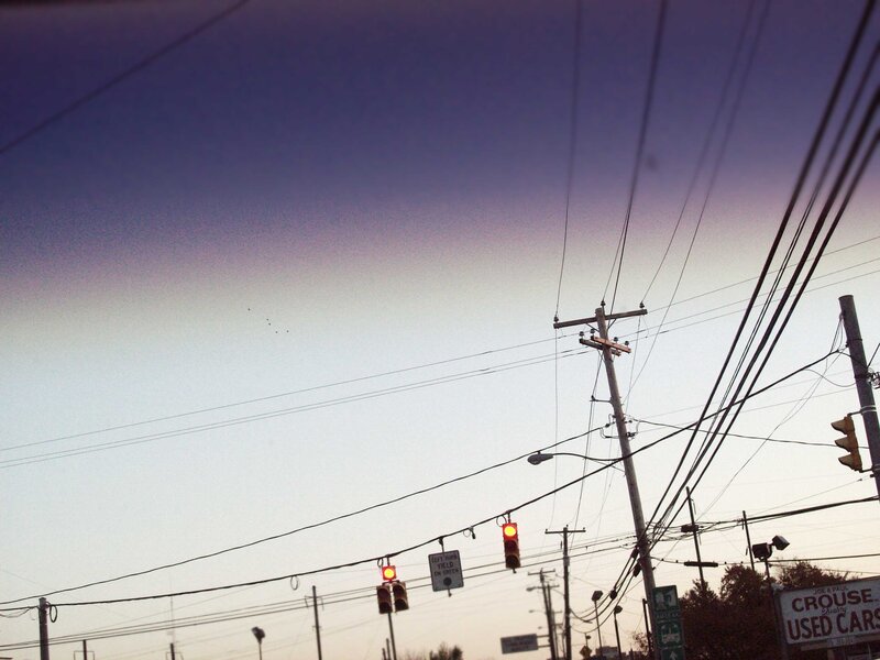 traffic lights at dusk