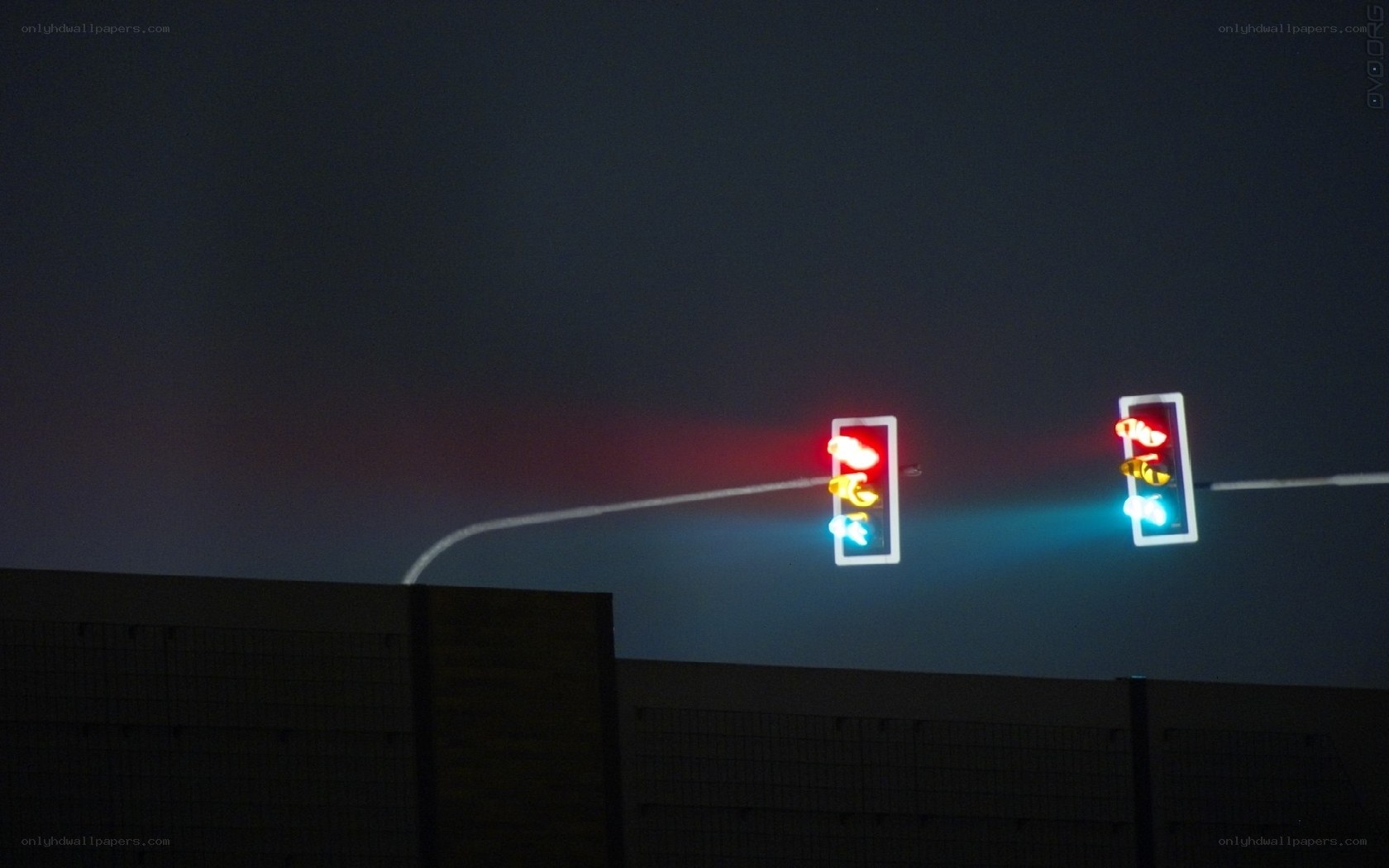 Traffic lights at night