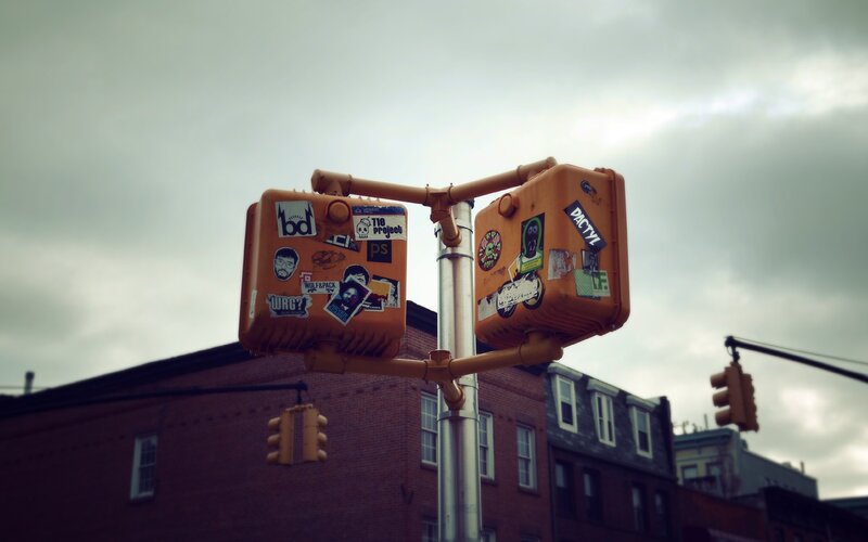 Traffic Lights with Stickers