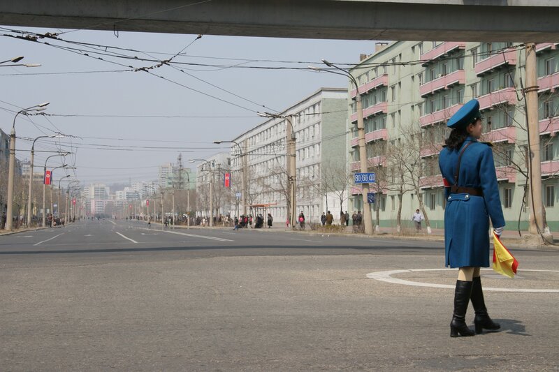 Traffic officer on a city street