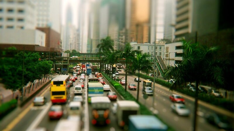 Traffic on City Street — Green