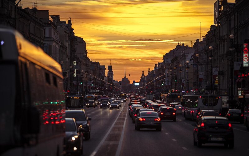 Traffic on City Street — Yellow